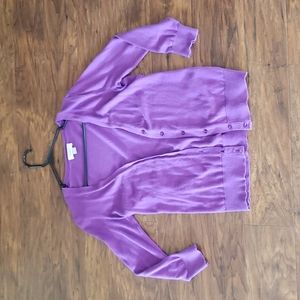LOFT purple cardigan